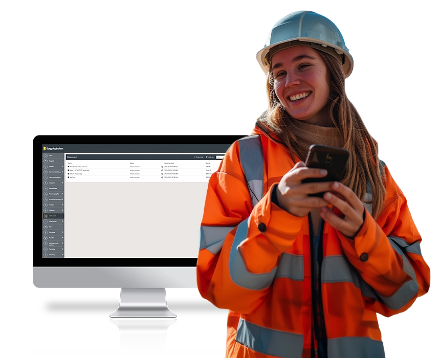 Digital dokumenthantering med Byggdagboken för enkel och säker organisering av byggprojekt.